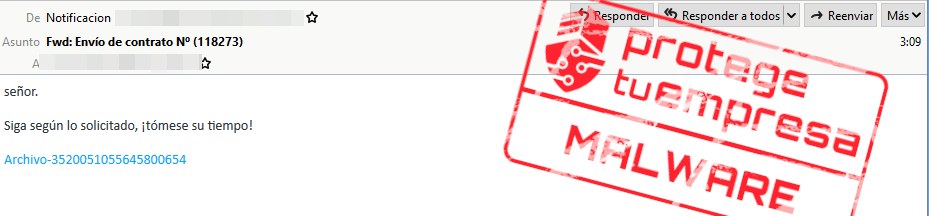 envio malware contrato